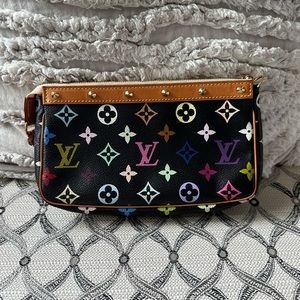 Louis Vuitton x TAKASHI MURAKAMI Black Monogram Multicolor Pochette